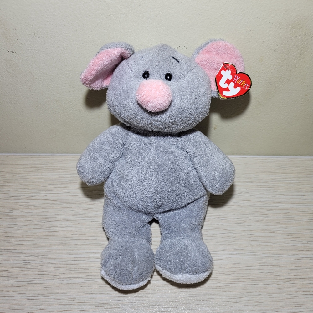 Ty Pluffies Squeakies 2007 rare mouse plush